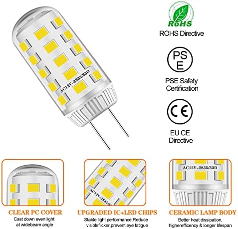 HUIMEIJIA G4 LED Bulb 3W 4pcs Warm White 3000K