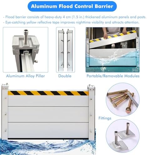 Heavy Duty Aluminum Flood Control Barrier 3ft 4ft 5ft Tall