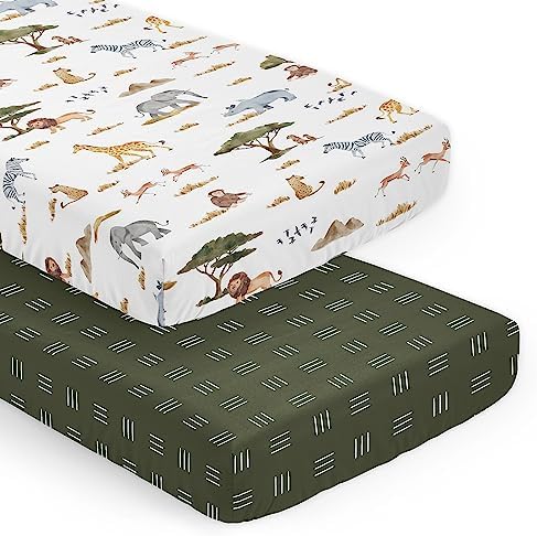 Sweet Jojo Designs Crib Sheet Set Jungle Animals 2 Pack
