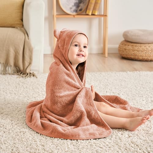 Munich Blue Toddler Bath Towel with Bear Ears