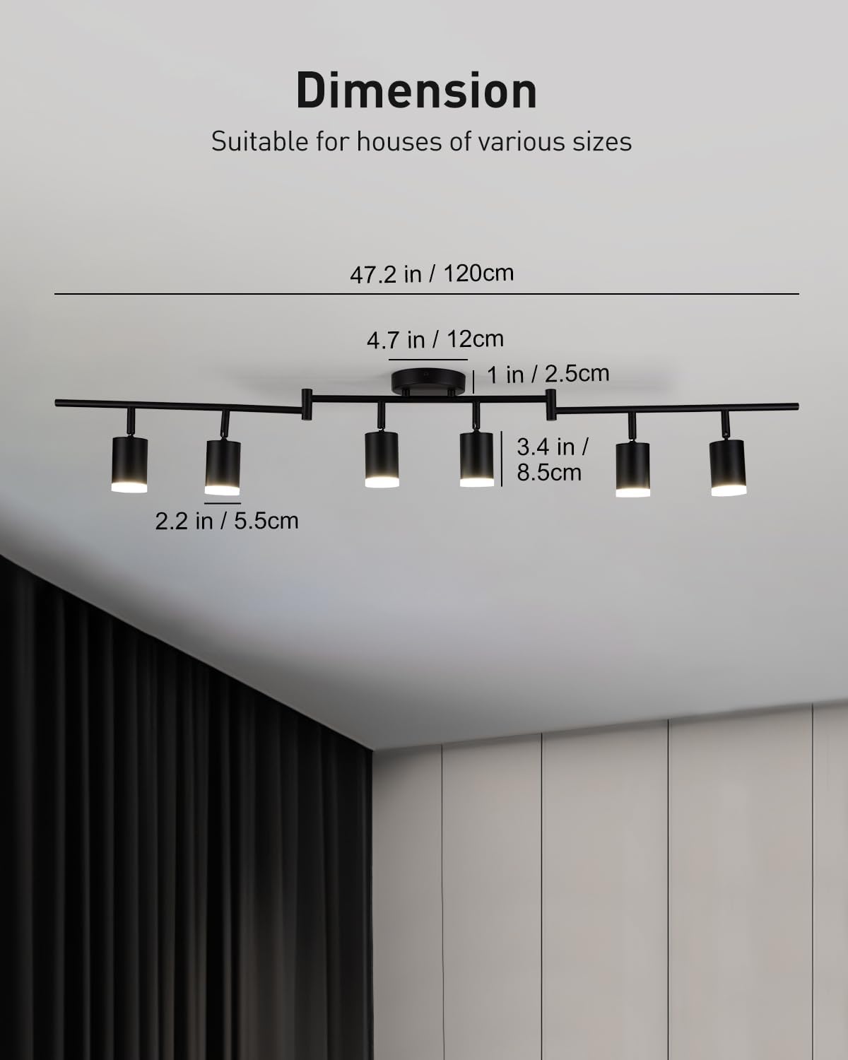 Bojim 6 Light Track Lighting Kit Modern LED Ceiling Light