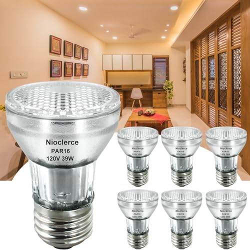 Nioclerce PAR16 Halogen Bulb 39W 6 Pack Warm White Dimmable