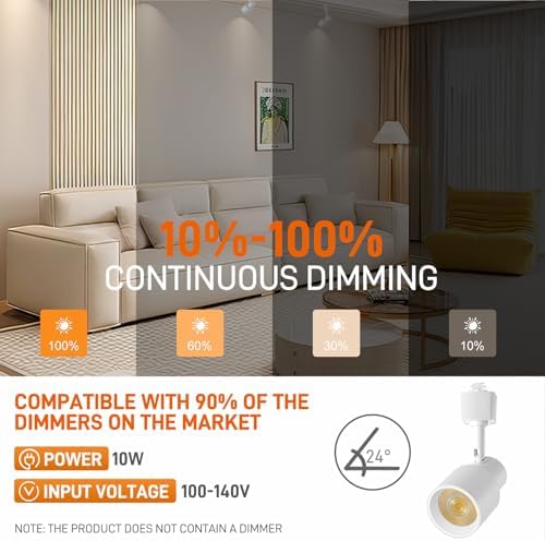 AIBISOD 10W Dimmable H Track Light Heads 4 Pack Warm White