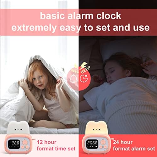 QANYI Timer Clock Night Light for Kids Portable LED Lamp