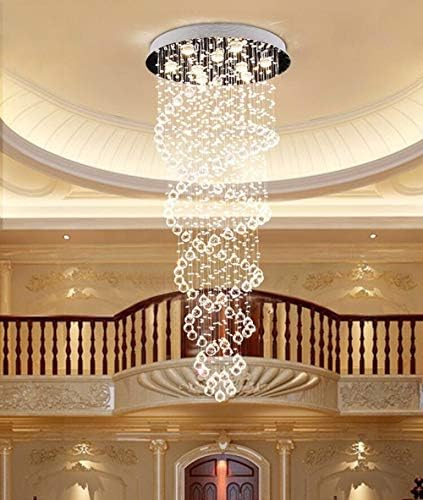LED Hanging Chandelier with Double Spiral Crystal Design
