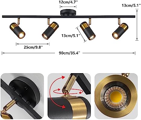 Fulesi Black Globe 3-Light Mid Century Modern Desk Lamp