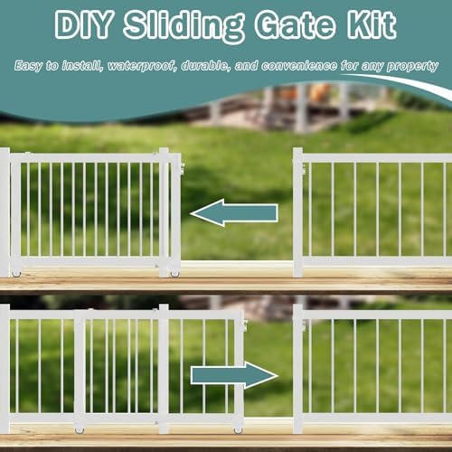 Lygoeege Heavy Duty Sliding Gate Kit 200Lbs Moonlight White