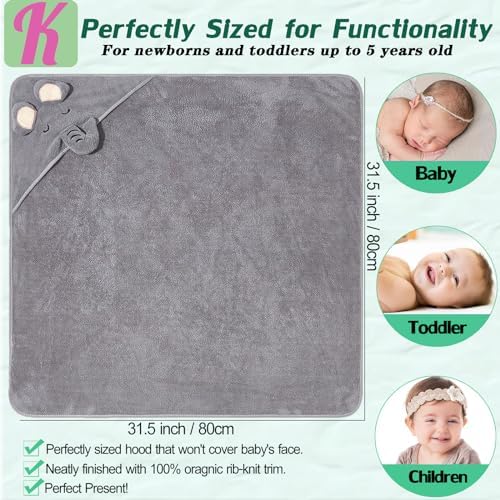 Kmilro Baby Hooded Towels 4 Pack Unisex