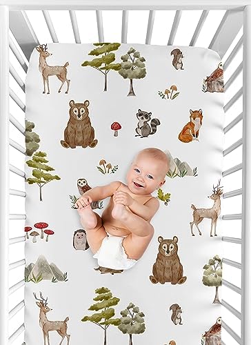 Sweet Jojo Designs Woodland Forest Animals Crib Sheet 1