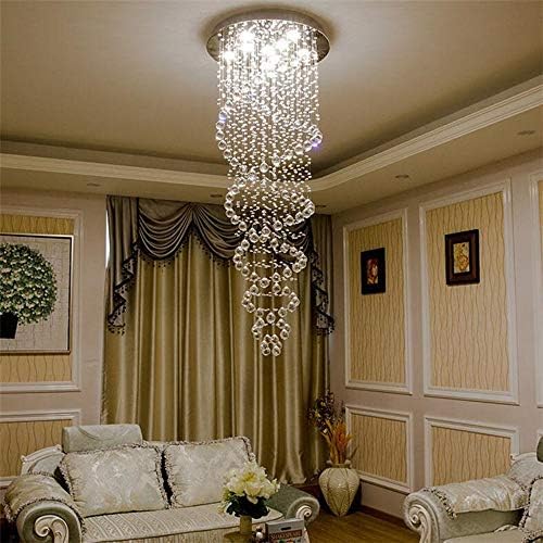 LED Hanging Chandelier with Double Spiral Crystal Design