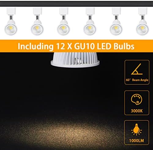 EAGLOD 10W Dimmable LED Track Light Heads 12-Pack