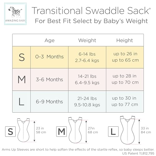 Amazing Baby Transitional Swaddle Sack - Sterling Tiny Bear 0-3 Months