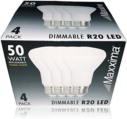 Maxxima LED BR20 Bulbs 4 Pack Dimmable Warm White