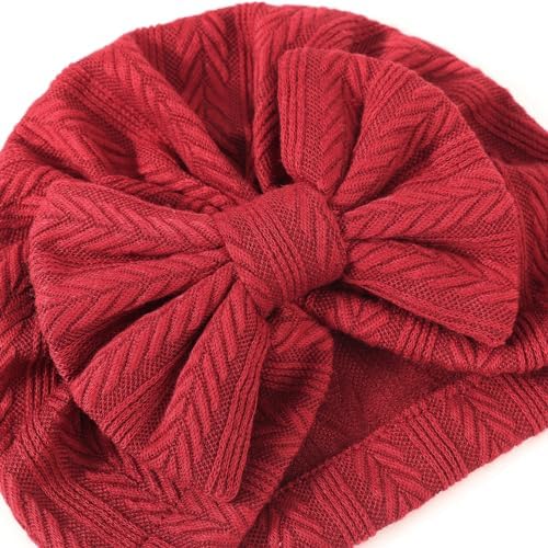 AQOKKA Newborn Receiving Blanket Set with Bow Hat Mittens