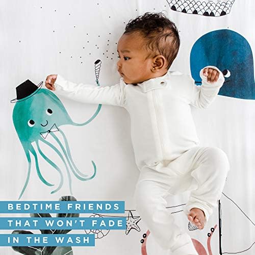 Rookie Humans Ocean Themed Crib Sheet with Underwater Print