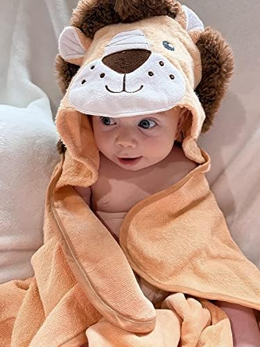 Baby Animal Hooded Towel and Washcloth Set - Lively Little Lion