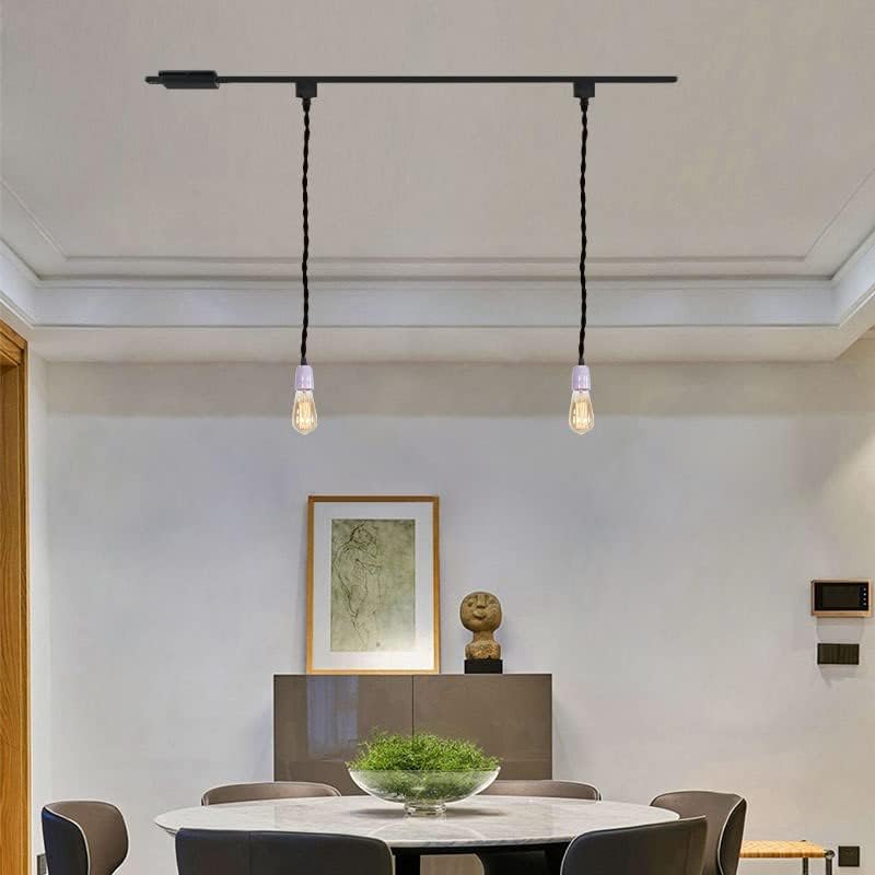 KAYYELAMP 3-Light H Track Pendant Light with Purple Ceramic Base