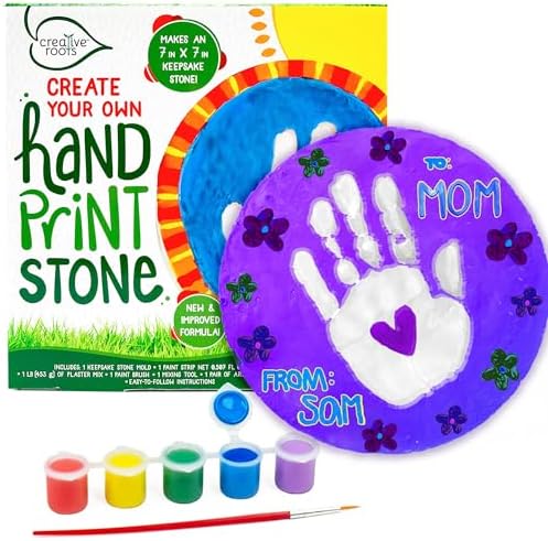 Creative Roots Handprint Stone Kit with Paints and Mold 1