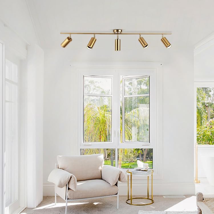 KCO 5-Light LED Track Lighting Kit Brushed Brass 1