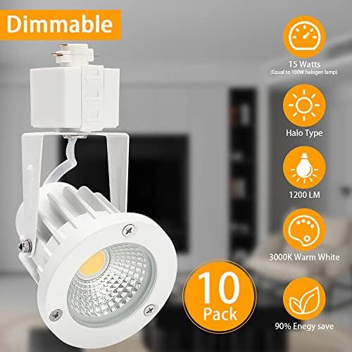 EAGLOD 15W Dimmable LED Track Light Heads - 10Pack