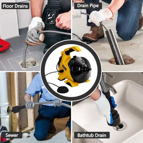 GarveeTech 30 Foot Auto Feed Electric Drain Auger