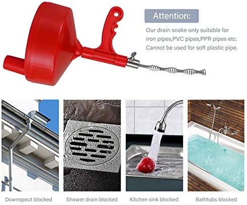 KINGLEV 35-Ft Drum Auger Drain Cleaner with Gloves