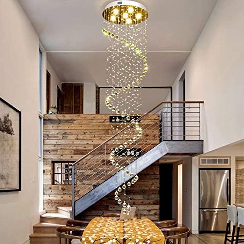 TSWF Single Spiral Crystal Chandelier with LED Light 1