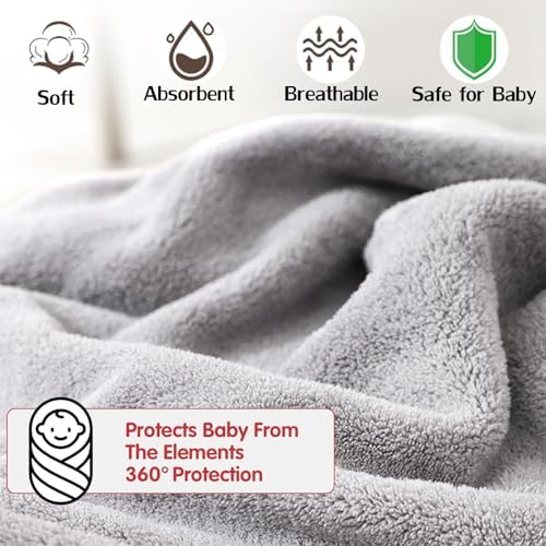 kmilro Baby Hooded Towel 4-Pack Soft Absorbent