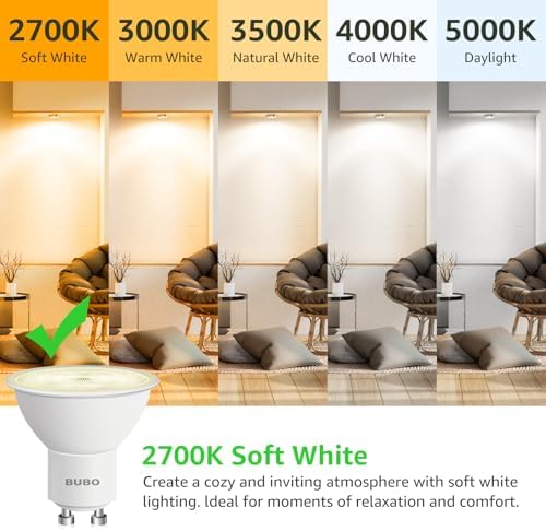 BUBO GU10 LED Bulb 50W Equivalent 650 Lumens 10 Pack