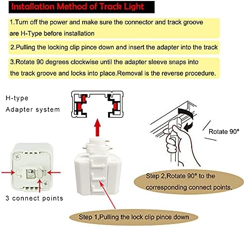 KAYYELAMP H Track Pendant Light White E26 No Bulb No Track