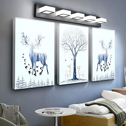 Ralbay 5 Light Modern Black Vanity Lights Over Mirror 1