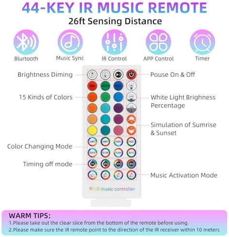 RGBZONE Bluetooth RGB LED Controller with 40-Keys IR Remote