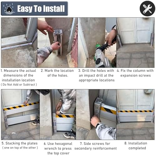 High Flood Control Baffle 100cm Aluminum Barrier with Detachable Design