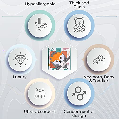 Munich Blue Toddler Bath Towel with Cute Fox Design