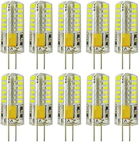 RAYHOO 10pcs G4 LED Bulbs 3W 12V White 6000K