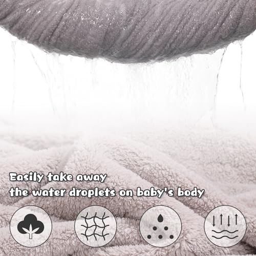 WODHOY Baby Boy Bath Towels with Grey Puppy Hood