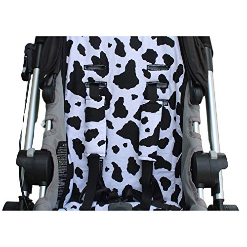 Handmade Stroller Liner with Black White Cow Print