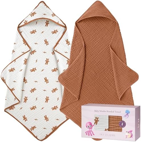 LILY O LAUREL Muslin Baby Towel Pack of 2