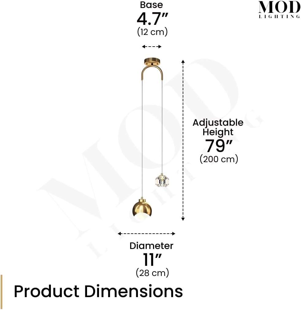 MOD LIGHTING Diana Modern Gold Pendant Light Fixtures 1