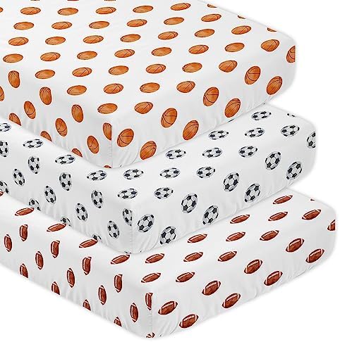 Sweet Jojo Designs Sports Themed Crib Sheets 3-Pack