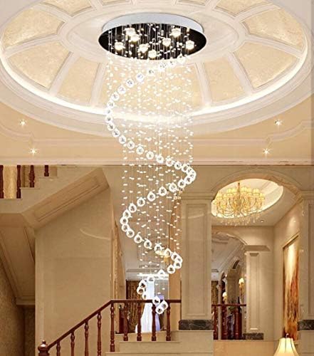 TSWF Single Spiral Crystal Chandelier with LED Light 1