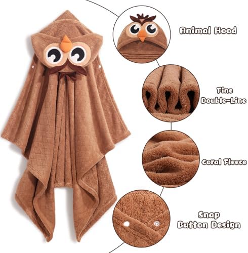 WODHOY Toddler Bath Towel with Hood 50x32