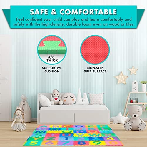 ProSource Kids Foam Puzzle Play Mat 36 Tiles 12x12