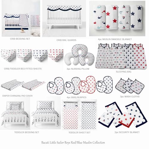 Bacati Little Sailor 100 Cotton Muslin Crib Sheets 1