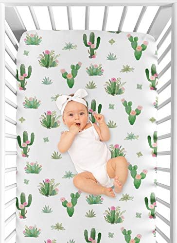 Sweet Jojo Designs Boho Floral Cactus Crib Sheet Set 2pc