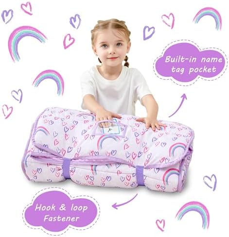Toddler Nap Mat with Pillow and Blanket Travel-Friendly