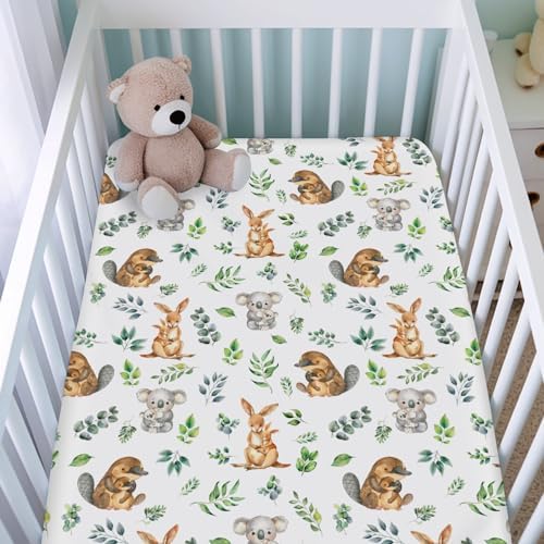 KASTLEE Baby Crib Sheets with Koala and Kangaroo Design