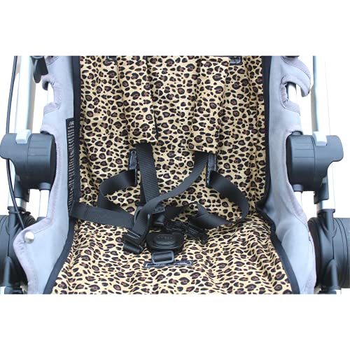 Handmade Black Leopard Stroller Liner Set