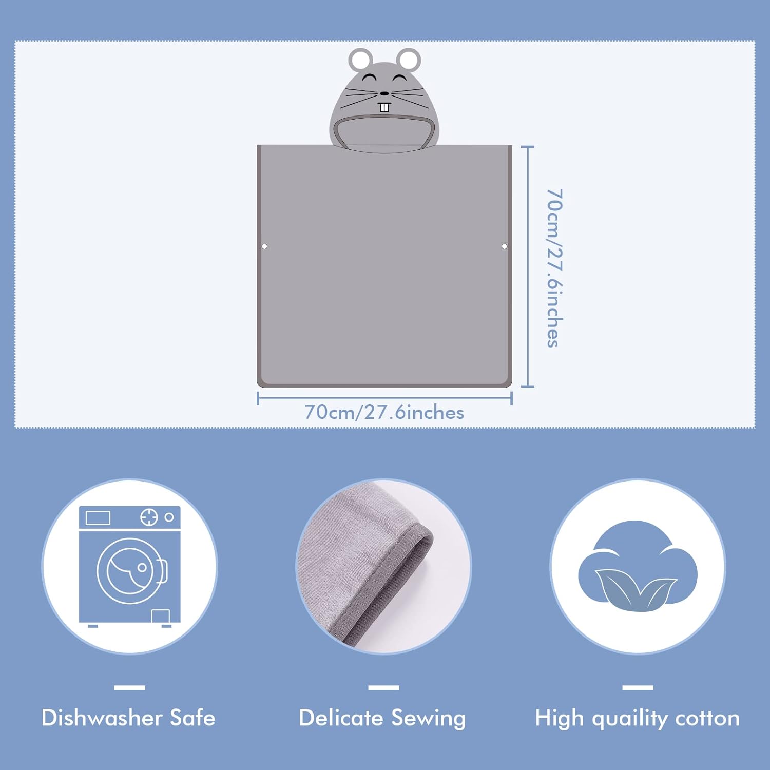 MICHLEY Hooded Baby Towel with Animal Print