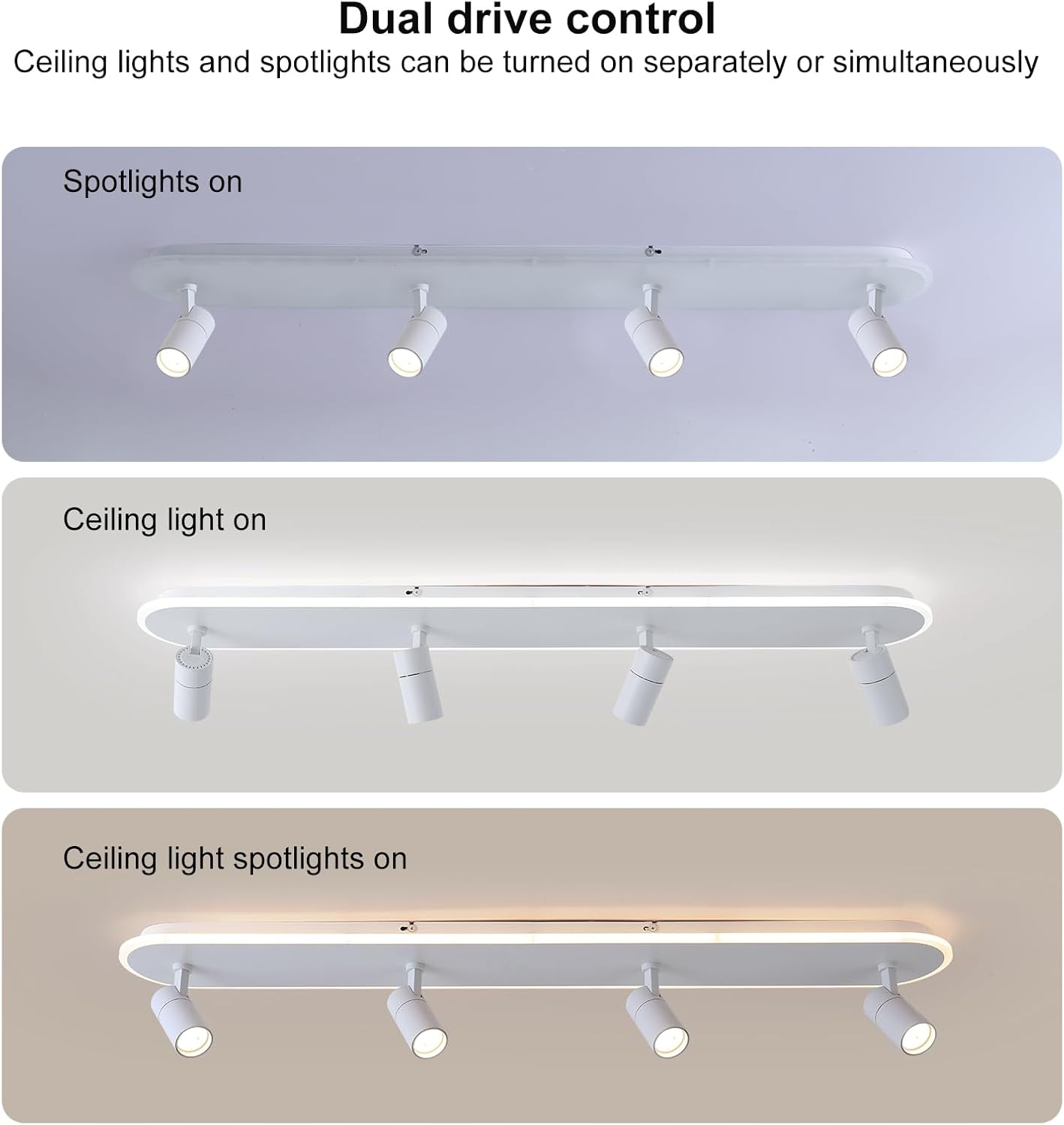 Jaycomey 433in Dimmable LED Ceiling Light with Remote Control White